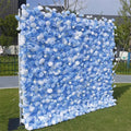 3d Flower Background Artificial Flower Wall Panels Decoration Blue Silk Rose 8x8 Roll up Flower Wall Wedding Backdrops