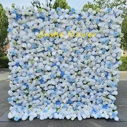 Custom OEM ODM Artificial Flower Wall 3D Mixed Silk Artificial Flowers Handmade Roll up Backdrop for Wedding Event Party Decor - 8ft*8ft, 10ft*10ft, Customized / FW501