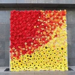 A01 Custom Pink White Floral Wall Panel Backdrop 3D 5D Roll up Zipper Fabric Artificial Silk Rose Flower Wall for Wedding Decor - #56 389