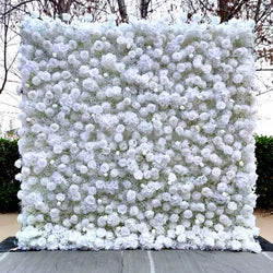 Artificial Red Roses 3D Flower Wall Outdoor Wedding Background Hotel Stage Decoration Artificial Flower Wall