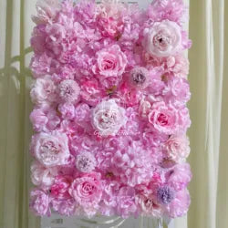 Party Wall Decorations 5D/8D Artificial Silk White Roll up Rose Flower Wall for Wedding Home Party Decoration Stage Backdrop