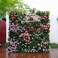 Alwaysbloom 5D Silk Artificial Rose Wall Gradient Flowers with Moisturizing Feel Wedding Wall Decorations Roll Model Gm020 - Standard / 11 m-18