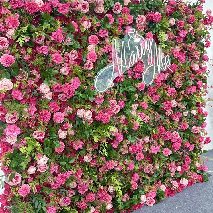 Handmade Artificial Pink and White Wedding Flower Walls UV Resistant Indoor and Outdoor Decorations for Easter & Weddings