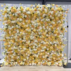 8ft X 8ft Floral Wall Panel Red Rose Flower Wall Backdrop Wedding Supplies 3D Style Silk Flower Decorations - Small / #5 pink and white