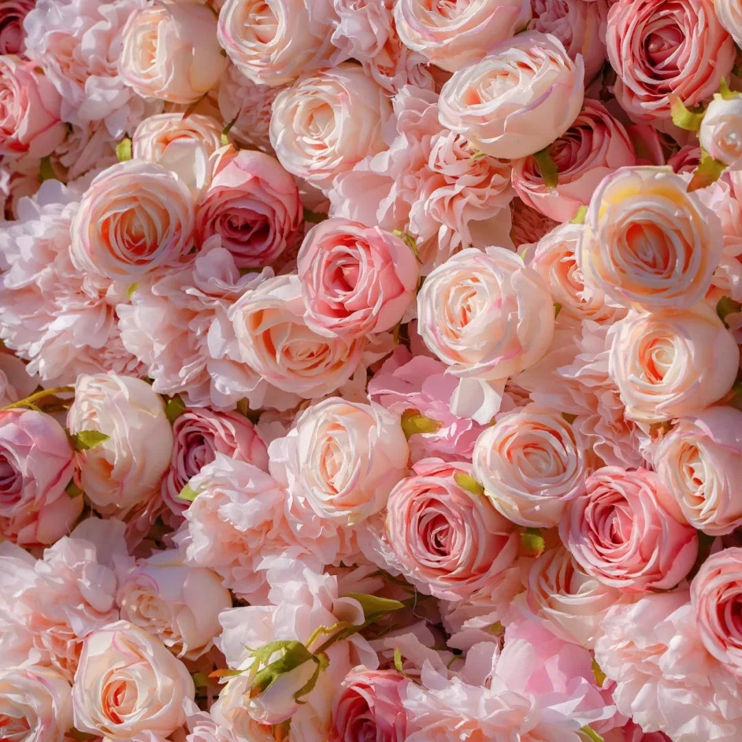 Ultra-realistic Customization Artificial Flower Wall 3D Red Rose Backdrop Silk Fabric Rollable Type