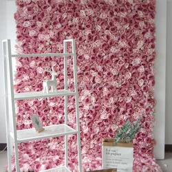 F198 Luxury Restaurant Wall Backdrop Decor Burgundy Flower Mat Artificial 3D 5D Red Faux Silk Rose Flower Wall for Wedding Event - 8ft x 8ft , 4ft x 8ft , 10ft x 8ft , or Custom / 19 flower wall