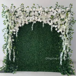 Factory Wholesale Price Silk Artificial High Quality Flower Wall Stand 8ft Customizable Size Wedding Backdrop Decor - Medium / 10#