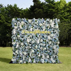 8x8 ft Silk Flower Wall Panel Square Artificial Floral Backdrop for Wedding Hotel Banquet Event Decoration - 8ft*8ft / Pink 24