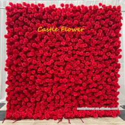 W-B041 New Purple Flower Wall 5D Rolled up Backdrop Flower Wall Party Wedding Decorative Flowers Wall for Birthday Party - 8ft*8ft, 10ft*10ft, custome / FW405