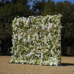 Wedding Party Event Decor  Flower Wall Panel  3D Roll up Fabric Cloth Artificial Silk Rose Flower Wall Backdrop - 1*1m   1