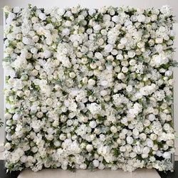 A01 Custom Pink White Floral Wall Panel Backdrop 3D 5D Roll up Zipper Fabric Artificial Silk Rose Flower Wall for Wedding Decor - #8 404-2