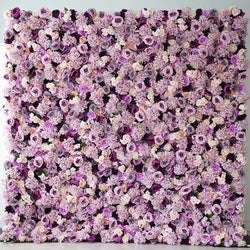 A01 Custom Pink White Floral Wall Panel Backdrop 3D 5D Roll up Zipper Fabric Artificial Silk Rose Flower Wall for Wedding Decor - #53 420