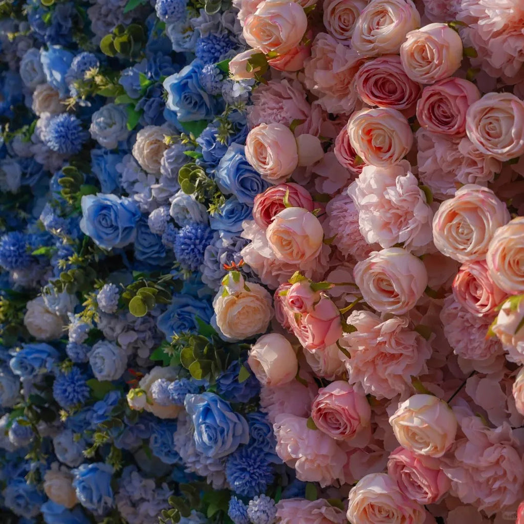 Wedding Party Event Decor  Flower Wall Panel  3D Roll up Fabric Cloth Artificial Silk Rose Flower Wall Backdrop