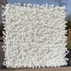 High Quality 3D Silk Floral Panel Custom 5D/8D Artificial Rose Flower Wall Wedding Christmas Graduation Stage Background - #10