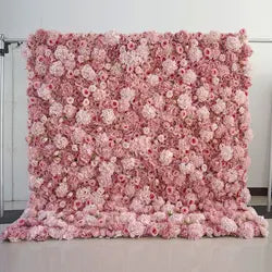 O-W011 8ft X 8ft  Roll up Cloth Flower Wall Backdrop Events Wedding Decor Artificial Flowers Wall Silk Rose Wall Flower Decor - 60cm x 40cm,8ft *8ft, 10ft*10ft / #008
