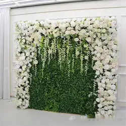 O-W011 8ft X 8ft  Roll up Cloth Flower Wall Backdrop Events Wedding Decor Artificial Flowers Wall Silk Rose Wall Flower Decor - 60cm x 40cm,8ft *8ft, 10ft*10ft / #029