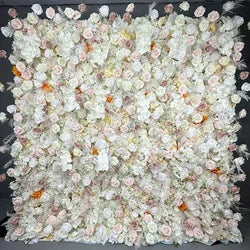 2x2M Flower Wall Panel 3D Silk Rose Floral Wall Decor for Wedding Home Decor Background Shop Party Photo Arrangement - A05 / 1x1 m (3.28x3.28ft)