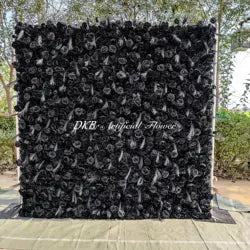 Wholesale Artificial Flower Wall 8ft X 8ft White Roll up Flower Wall Panel Silk Rose Wall Backdrop for Wedding Decoration