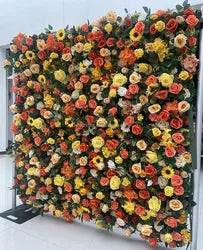 purple Flower Wall Oem Luxurious Beautiful Artificial Flowers Wall Panels Backdrop 8ft X 8ft Decoration for Wedding Party Home - 03 / 1m*1m(3.28ft*3.28ft)