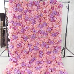 F198 Luxury Restaurant Wall Backdrop Decor Burgundy Flower Mat Artificial 3D 5D Red Faux Silk Rose Flower Wall for Wedding Event - 8ft x 8ft , 4ft x 8ft , 10ft x 8ft , or Custom / 14 flower wall