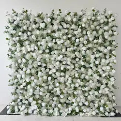 8x8ft Silk Handmade Rose Wall Artificial Flower 3D Wall Decor Roll Panel for Wedding Christmas Valentine's Day - 100x100cm(39.37x39.37in) / 5#