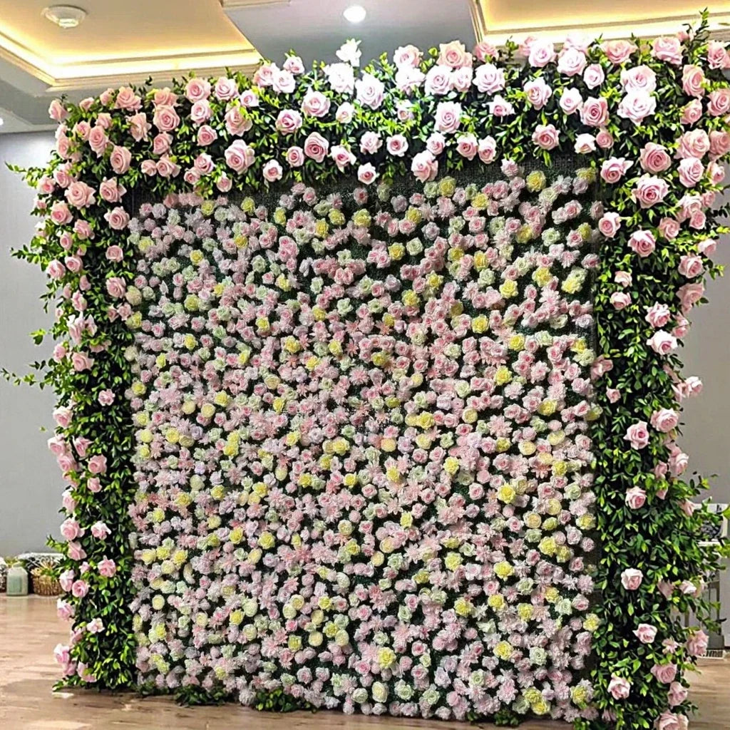 High Quality Handmade 3D Floral Wall Artificial Roll Flower Wedding Background Christmas Graduation Decoration Chinese New Year