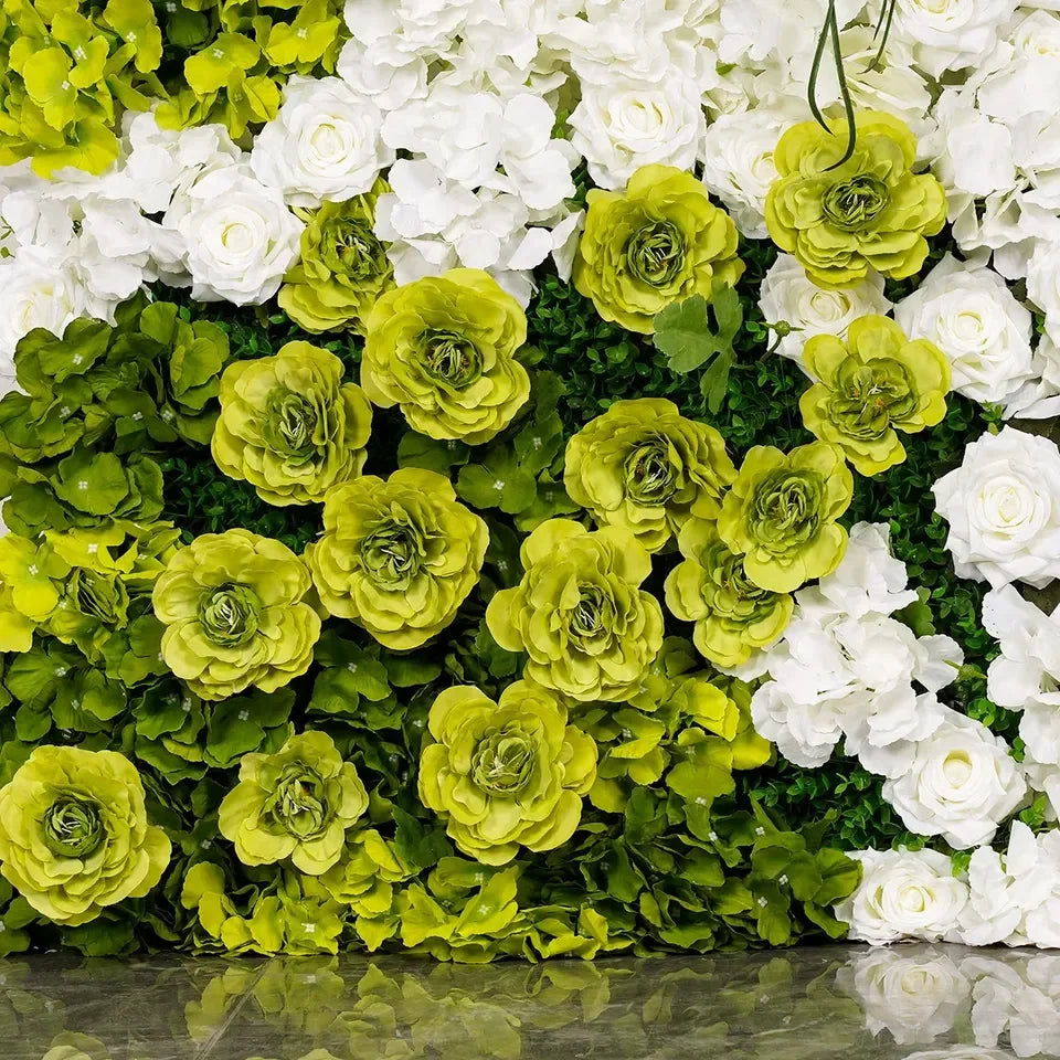 3Dromantic Detachable Modern Plastic Simulated Silk Flower Wall for Weddings Birthday Parties Hotel Banquet Decorations