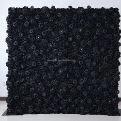 EG-M041 5D 8ft X 8ft Roll up Fabric Flower Wall Artificial Rose White Flower Wall for Wedding Backdrop Decoration - 1 Square Meter / Green 31