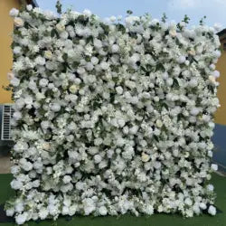 High Quality 3D Silk Floral Panel Custom 5D/8D Artificial Rose Flower Wall Wedding Christmas Graduation Stage Background - #15