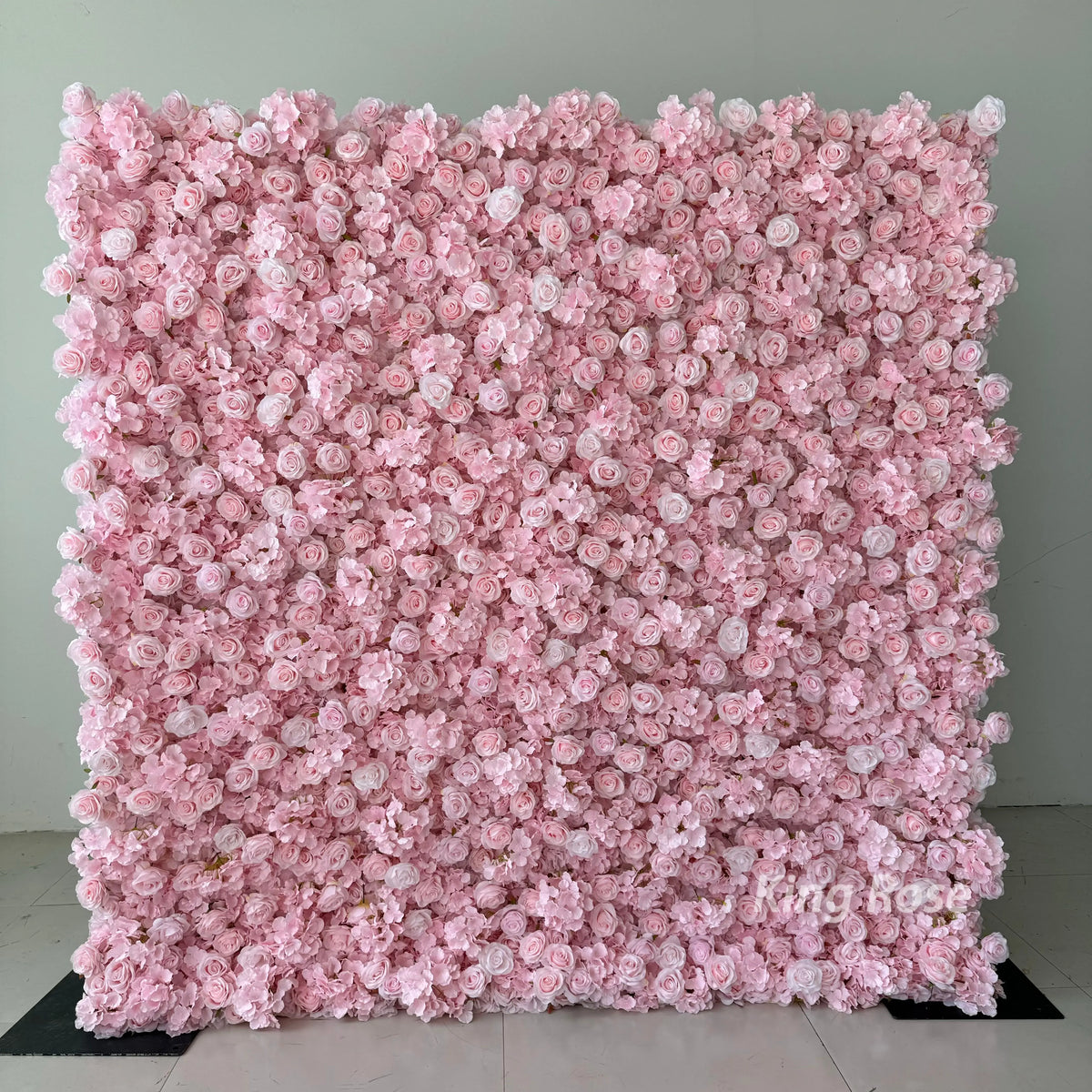 Wholesale Artificial Silk Rose Flower Wall Fabric Flower Wall Roll up Floral Wall Backdrop for Wedding Stage Decor