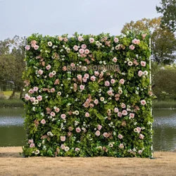 Alwaysbloom 5D Silk Artificial Rose Wall Gradient Flowers with Moisturizing Feel Wedding Wall Decorations Roll Model Gm020 - Standard / 11 m-23