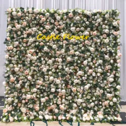 L-R513 Custom High Quality Wholesale 5D Pink Mixed Flowers for Wedding Party Decoration, Best Selling Artificial Flower Wall - 8ft*8ft, 10ft*10ft, Customized / FW507