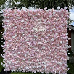 Customize Handmade Realistic 5D Roll Cloth Artificial Silk Rose Flower Wall Wedding Back School Eco-friendly Decor Panel - Medium / 4#