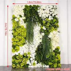 3Dromantic Detachable Modern Plastic Simulated Silk Flower Wall for Weddings Birthday Parties Hotel Banquet Decorations