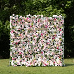 Alwaysbloom 5D Silk Artificial Rose Wall Gradient Flowers with Moisturizing Feel Wedding Wall Decorations Roll Model Gm020 - Standard / 11 m-19