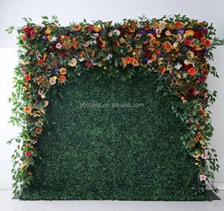 A01 Custom Pink White Floral Wall Panel Backdrop 3D 5D Roll up Zipper Fabric Artificial Silk Rose Flower Wall for Wedding Decor - #69 407