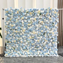 Floral Wall Panel White Flower Arch for Wedding Party Supplies 8ft X 8ft square Blue purple Artificial Flower Wall Backdrop - 3.3*3.3in / Green+Pink square meters-20