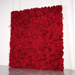 Wholesale Cloth Base Artificial Rose Flower Wall Background Wedding Decoration Sign-in Flower Row for Reception Flower Wall - 1*1m(3.28*3.28ft) / pink white 9