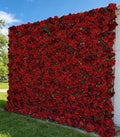 Luxury Rollable Silk Artificial Red Rose Flower Wall 8ft X 8ft Wedding Photography Backdrop Wholesale