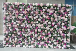 High-Quality Rolled Artificial Flower Wall 3D/5D Blue Flower Wall Background 8ft X 8ft Wedding Background Flower Wall