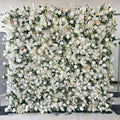 O-W011 8ft X 8ft  Roll up Cloth Flower Wall Backdrop Events Wedding Decor Artificial Flowers Wall Silk Rose Wall Flower Decor